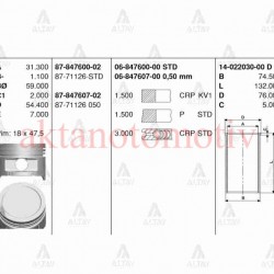 PİSTON SEGMANLI ACCENT  95-00 1.3 STD
